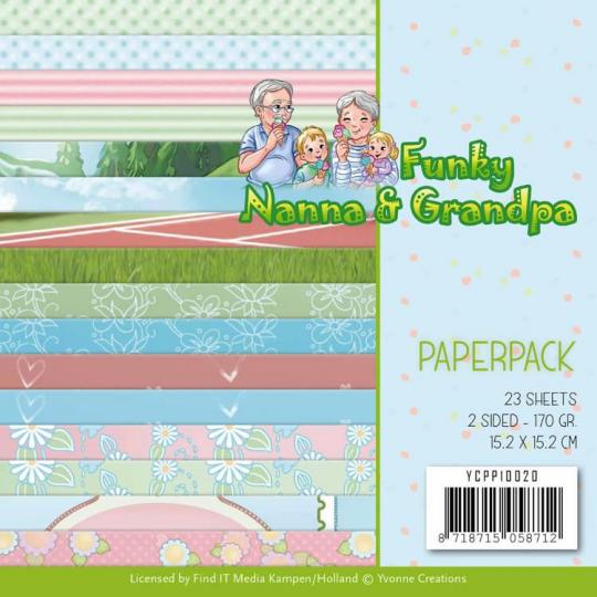 Paperpack - 15,2 x 15,2cm - Yvonne Creations - Funky Nanna's – 170gr - 