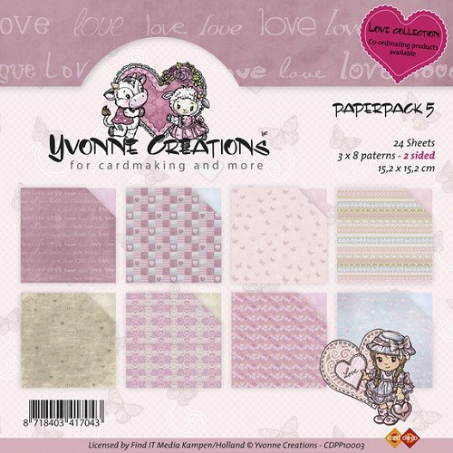 Paperpack - 15,2 x 15,2cm - Yvonne Creations - Love – 170gr - 