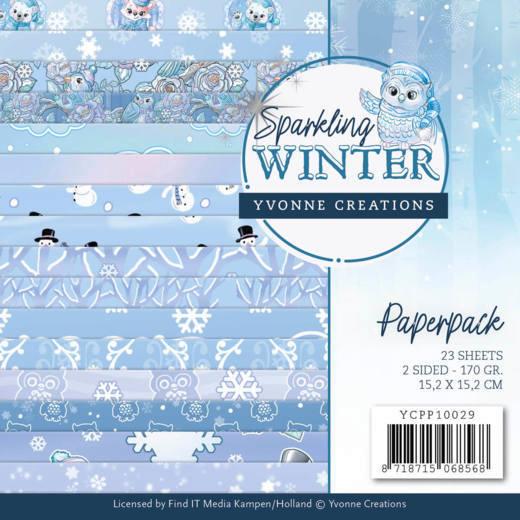 Paperpack - 15,2 x 15,2cm - Yvonne Creations - Sparkling Winter – 170gr - 