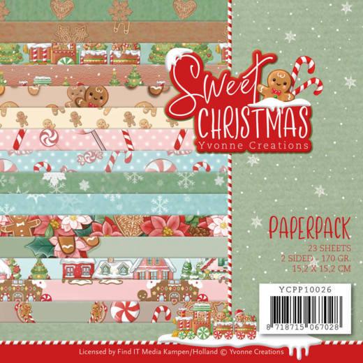Paperpack - 15,2 x 15,2cm - Yvonne Creations - Sweet Christmas – 170gr - 