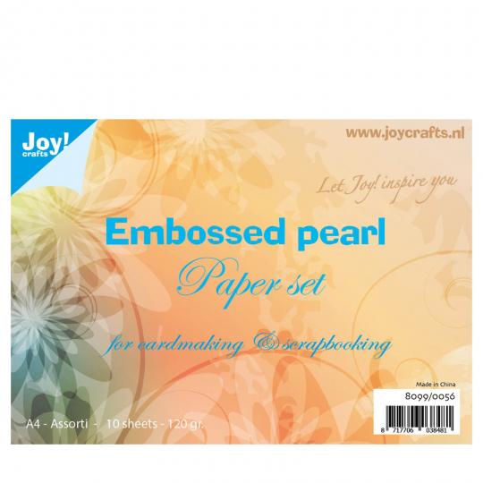 Perlmutt-Kartonpack - DIN A4 - Joy!Crafts - Embossed pearl – 120gr - 10 Blatt 