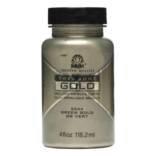 Plaid FolkArt Treasure Gold Metallic Acrylfarbe - 118ml Green Gold / Grün Gold Green Gold / Grün Gold