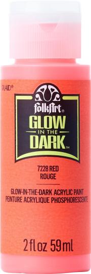 Plaid Folkart - Glow-In-The-Dark Nachtleucht Farbe - 59ml Red / Rot Red / Rot