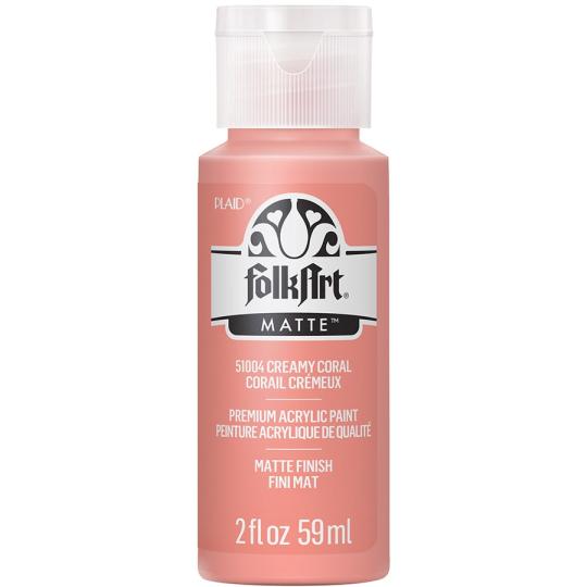 Plaid Folkart - Matte Premium Acrylfarbe - 59ml Creamy Coral / Cremige Koralle Creamy Coral / Cremige Koralle