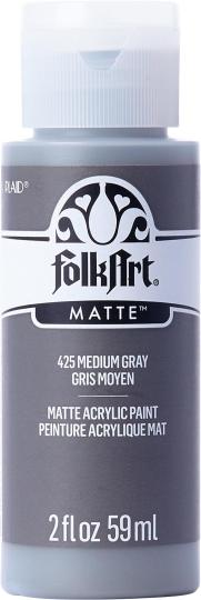 Plaid Folkart - Matte Premium Acrylfarbe - 59ml Gray / Grau Gray / Grau