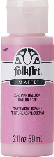 Plaid Folkart - Matte Premium Acrylfarbe - 59ml Pink Balloon / Rosa Ballon Pink Balloon / Rosa Ballon