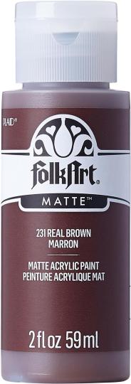 Plaid Folkart - Matte Premium Acrylfarbe - 59ml Real Brown / Echtes Braun Real Brown / Echtes Braun