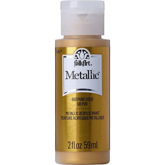 Plaid Folkart - Metallic Premium Acrylfarbe - 59ml Pure Gold / Reines Gold Pure Gold / Reines Gold