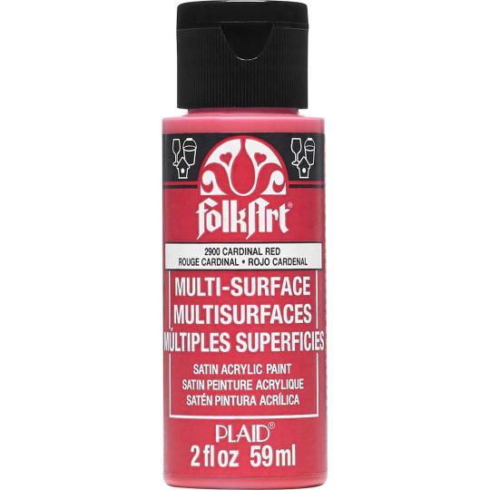 Plaid Folkart - Multi-Surface Satin Acrylfarbe - 59ml cardinal red / Kardinal Rot cardinal red / Kardinal Rot