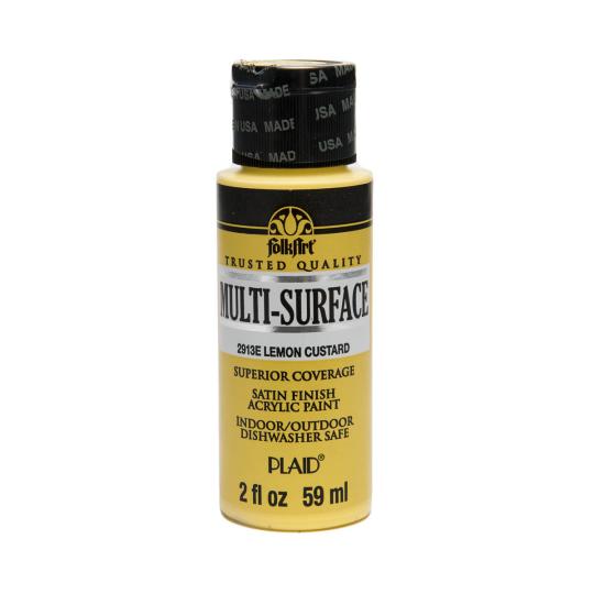 Plaid Folkart - Multi-Surface Satin Acrylfarbe - 59ml lemon custard / Zitronengelb lemon custard / Zitronengelb