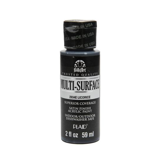 Plaid Folkart - Multi-Surface Satin Acrylfarbe - 59ml licorice / Lakritze licorice / Lakritze