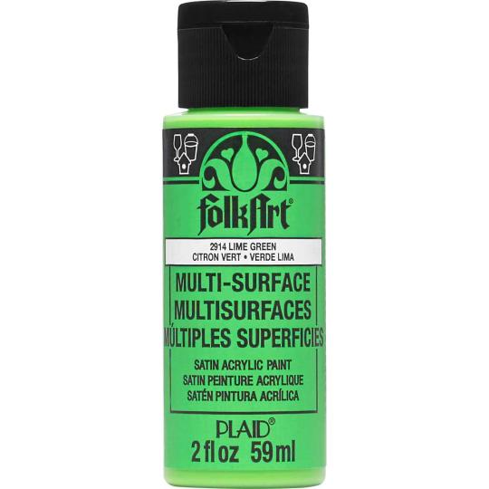 Plaid Folkart - Multi-Surface Satin Acrylfarbe - 59ml lime green / Lindgrün lime green / Lindgrün