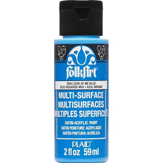 Plaid Folkart - Multi-Surface Satin Acrylfarbe - 59ml look at me blue / Blau look at me blue / Blau
