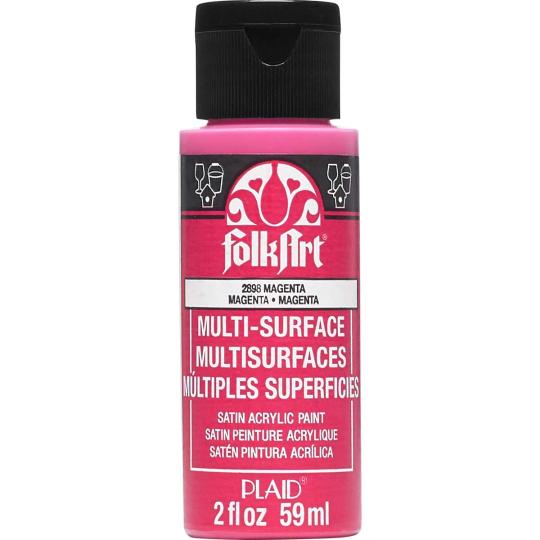 Plaid Folkart - Multi-Surface Satin Acrylfarbe - 59ml magenta / Magenta magenta / Magenta
