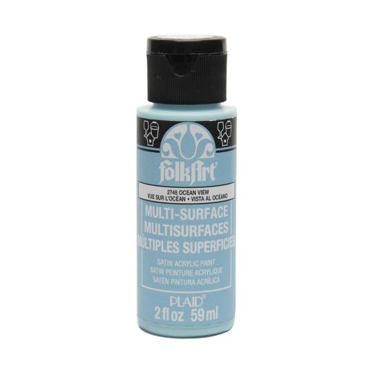 Plaid Folkart - Multi-Surface Satin Acrylfarbe - 59ml ocean view / Meerblau ocean view / Meerblau