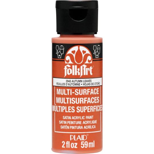 Plaid Folkart - Multi-Surface Satin Acrylfarbe - 59ml paint autumn leaves / Hellbraun paint autumn leaves / Hellbraun