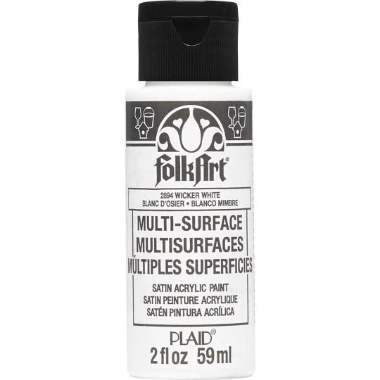 Plaid Folkart - Multi-Surface Satin Acrylfarbe - 59ml wicker white / Weiden Weiß wicker white / Weiden Weiß