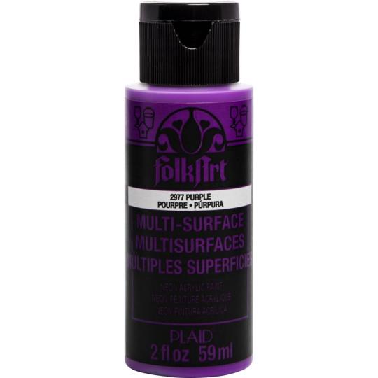 Plaid Folkart - Multi-Surface Spezial Acrylfarbe - 59ml Neon Glow Purple Neon Glow Purple