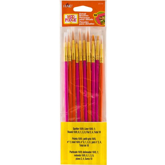 Plaid Mod Podge - Decoupage Detail Pinsel-Set 10tlg 