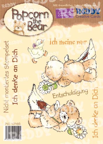 Popcorn the Bear Stempel  -Ich denk an Dich 