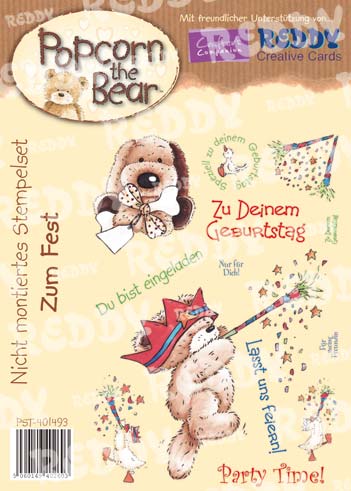 Popcorn the Bear Stempel  -Zum Fest 