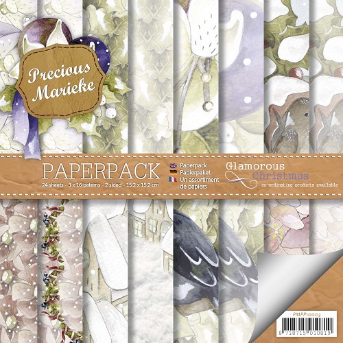 Precious Marieke - Paperpack - 15,2 x 15,2cm - Glamouröse Weihnachts – 170gr - 