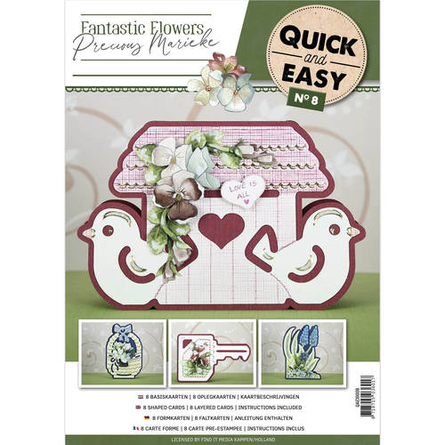 Quick and Easy / Kartenaufleger und Karten 8 - Set mit 8 Karten - Fantastic Flowers 