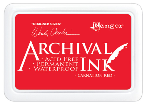 Ranger Archival Ink Stempelkissen - Feinkontur/Wasserfest Carnation Red by Wendy Vecchi Carnation Red by Wendy Vecchi