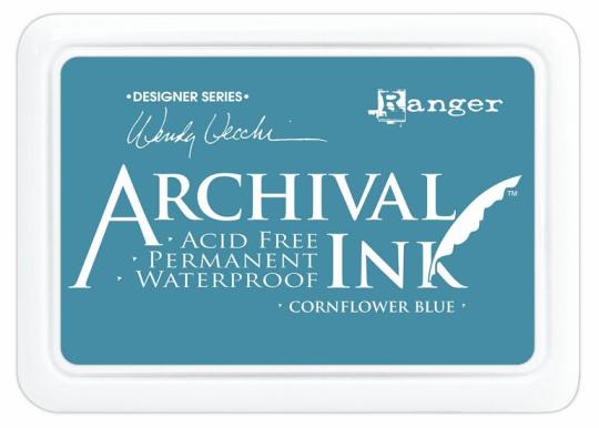 Ranger Archival Ink Stempelkissen - Feinkontur/Wasserfest Cornflower Blue by Wendy Vecchi Cornflower Blue by Wendy Vecchi