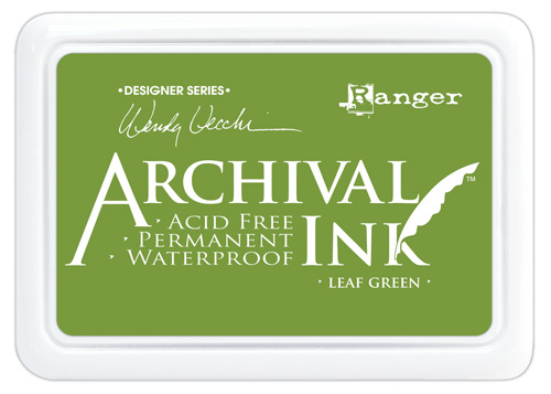 Ranger Archival Ink Stempelkissen - Feinkontur/Wasserfest Leaf Green by Wendy Vecchi Leaf Green by Wendy Vecchi