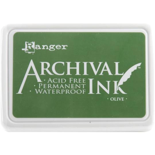 Ranger Archival Ink Stempelkissen - Feinkontur/Wasserfest Olive Olive
