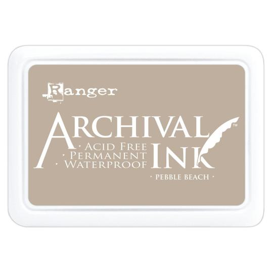 Ranger Archival Ink Stempelkissen - Feinkontur/Wasserfest Pebble Beach / Kies Grau Pebble Beach / Kies Grau