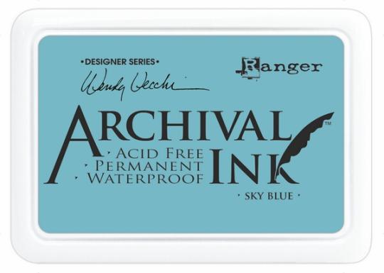 Ranger Archival Ink Stempelkissen - Feinkontur/Wasserfest Sky Blue by Wendy Vecchi Sky Blue by Wendy Vecchi