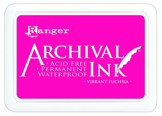 Ranger Archival Ink Stempelkissen - Feinkontur/Wasserfest Vibrant Fuchsia Vibrant Fuchsia