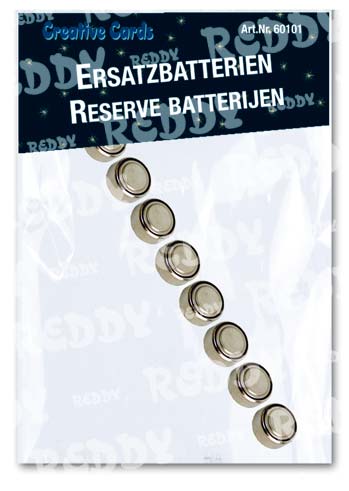 Reddycards 10 Ersatzbatterien für LED-Set`s (Knopfzellen) 