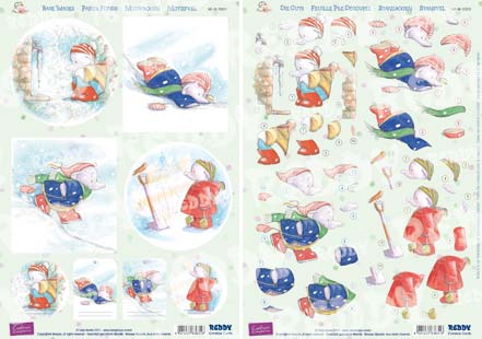 Reddycards 3D Stanzbogen Set Humphreys Corner Weihnachten 2 