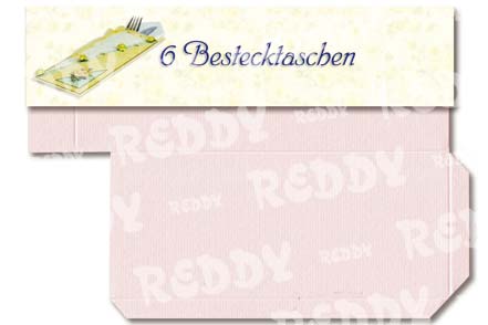 Reddycards 6 Bestecktaschen - lachs 21x9 cm 