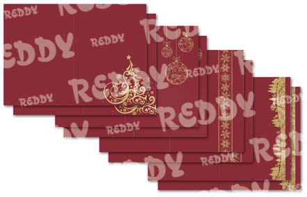 Reddycards DeLuxe Doppelkarten 8er Set, gold-laminiert, bordeaux 