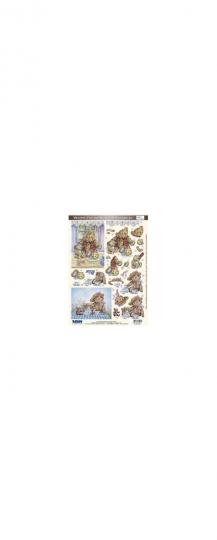 Reddycards/Dufex Metallgravur 3D Stanzbogen Cottage Bears Nr.3 