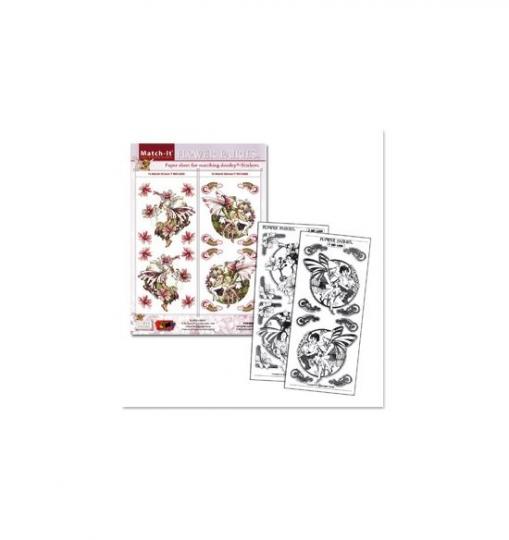Reddycards Set Match-It-Sticker: Flower Fairies, Mallow + Vetch (silber) 