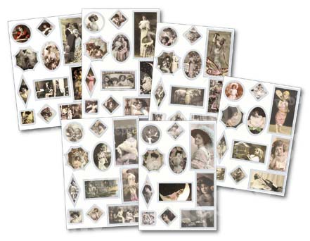 Reddycards Viktoriansche Stanzbögen Set mit 66Motiven im Silberrahmen 