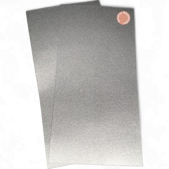 Sandras-Bastelladen - Metallic - Kerzen Verzierwachsplatten 2er Set - 200 x 100 x 0,5mm Alusilber Alusilber