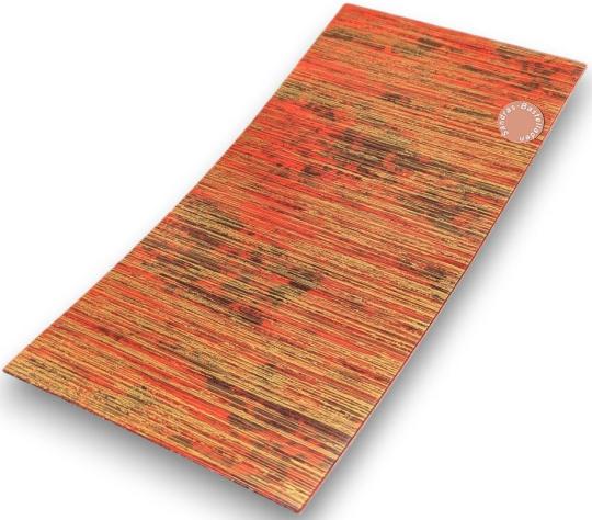 Sandras-Bastelladen - Multicolor Gebürstet - Kerzen Verzierwachsplatte - 200 x 100 x 0,5mm Hellrot-Gold Hellrot-Gold