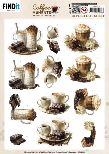 3D-Stanzbogen - Berries Beauties - Coffee Moments - Cacao 