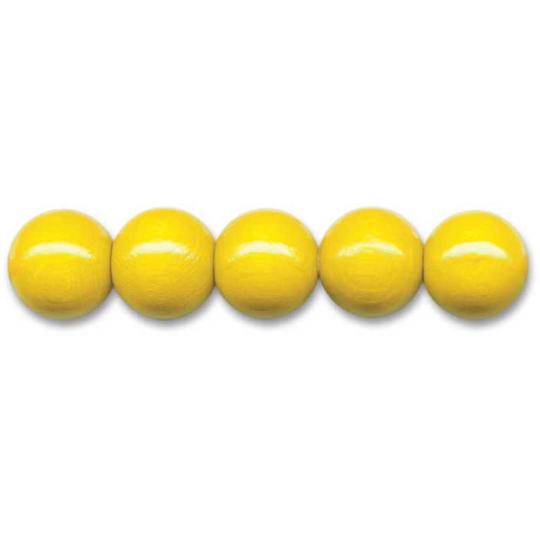 Sandras-Bastelladen Holzperlen Ø 12mm, 35 Stk., gebohrt Gelb Gelb