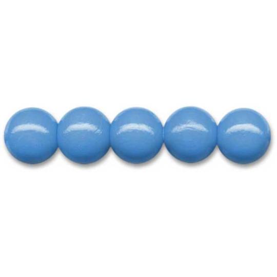 Sandras-Bastelladen Holzperlen Ø 12mm, 35 Stk., gebohrt Hellblau Hellblau