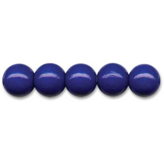 Sandras-Bastelladen Holzperlen Ø 12mm, 35 Stk., gebohrt Marineblau Marineblau
