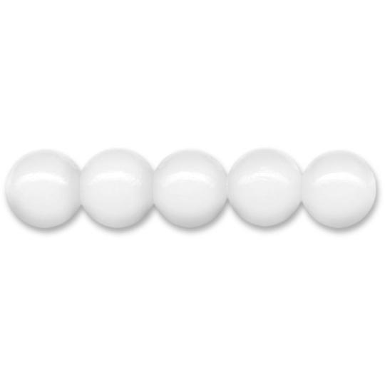 Sandras-Bastelladen Holzperlen Ø 12mm, 35 Stk., gebohrt Weiß Weiß