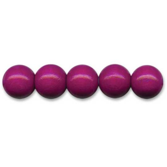 Sandras-Bastelladen Holzperlen Ø 8mm, 85 Stk., gebohrt Brombeer Brombeer