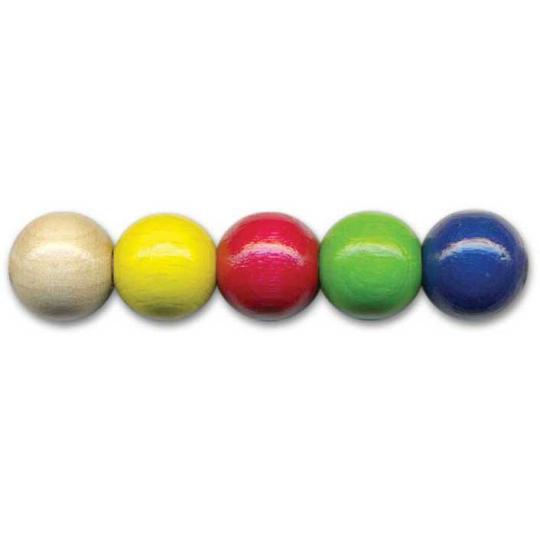 Sandras-Bastelladen Holzperlen Ø 8mm, 85 Stk., gebohrt Bunt sort. Bunt sort.